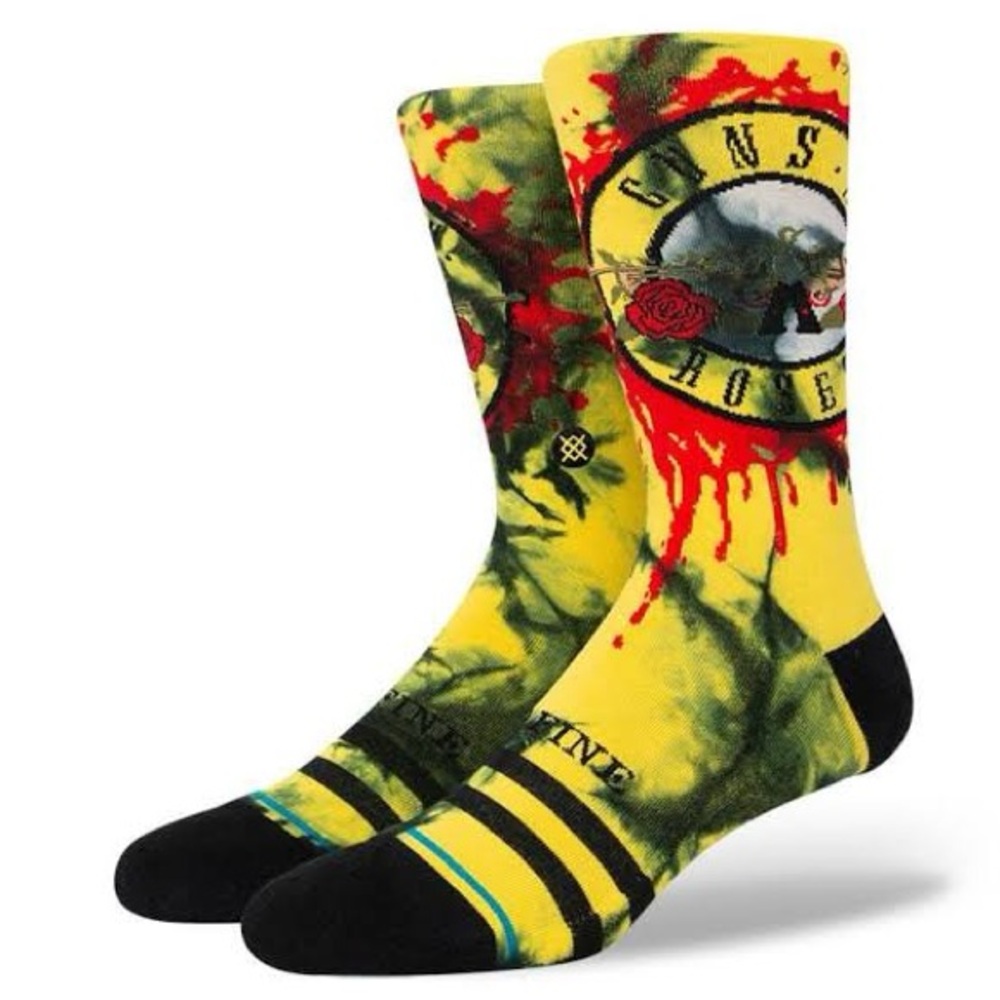 STANCE GUNS N' ROSES SO FINE CREW SOCKS - YELLOW